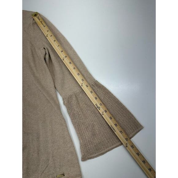 Calvin Klein Womens Top Size Medium Brown Long Bell Sleeve Knit - Picture 8 of 11